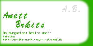 anett brkits business card